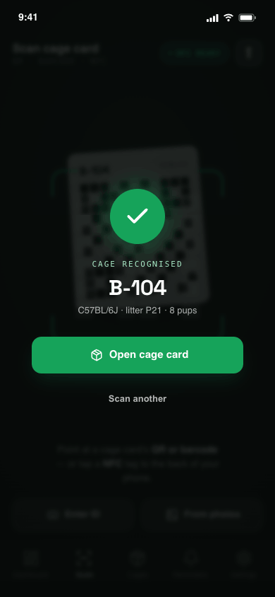CageSync app - Detected