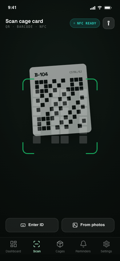 CageSync app - Scan
